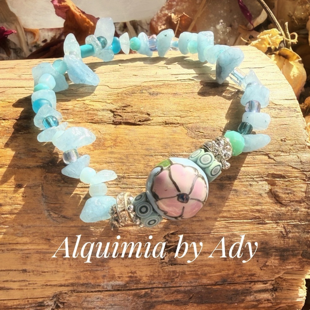 Alquimia Aqua and Pink Gemstone Bracelet